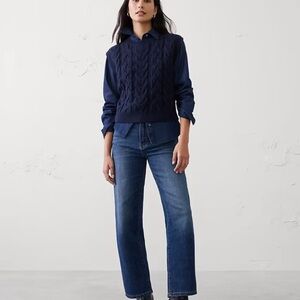 Banana Republic High Rise Straight Leg dark wash